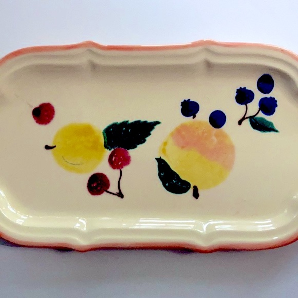 HARTSTONE POTTERY, FRUIT SALAD serving tray vintage platter 80’s.